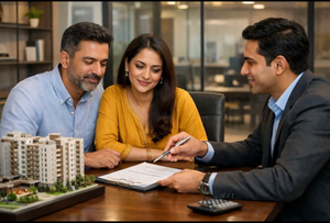“Property agreement signing for a Chandigarh property”